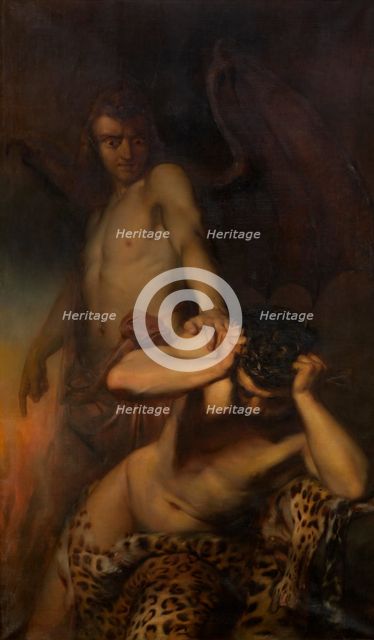 The First Deceased: Cain in the Spell of Satan, 1843. Creator: Edward Dujardin.