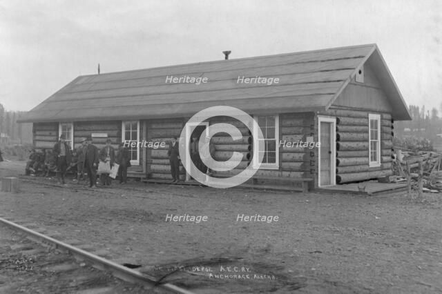 The first depot at Anchorage, between c1900 and c1930. Creator: Unknown.