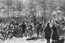 The first departure of Germans from Paris, 1871. Creator: C. R.