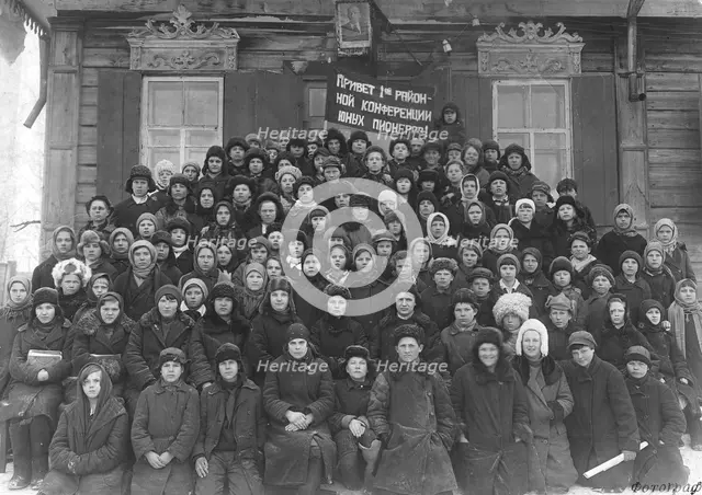 The first district conference of young pioneers, 1880. Creator: GP Putintsev.