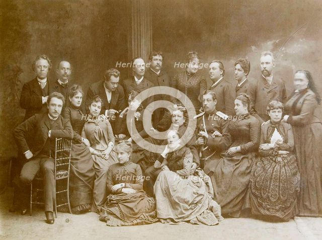 The first dramatic theatre group in Warsaw, 1866. Artist: Unknown