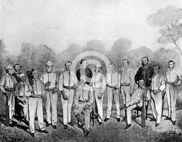 The first English cricket team to visit Australia, 1861-1862 (1912). Artist: Unknown