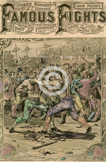 'The first fight between Tom Spring and Jack Langan', 1824 (late 19th or early 20th century). Artist: Unknown