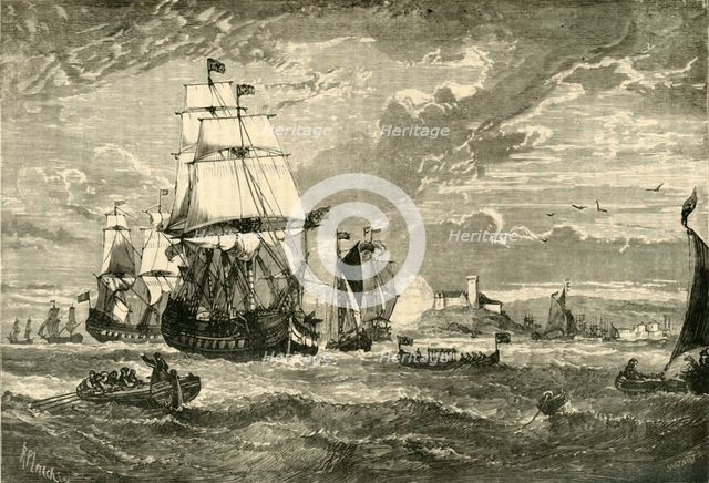 'The First Fleet of the East India Company Leaving Woolwich, 1601', (1890.) Creator: Unknown.