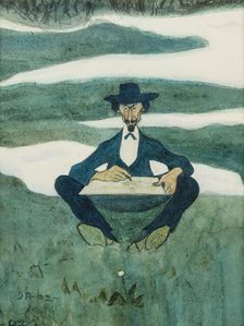 The First Flower of Spring. Portrait of Ole Kruse, 1902. Creator: Ivar Arosenius