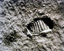 The first footprint on the Moon Apollo 11 mission, July 1969. Creator: NASA