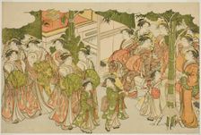 The First Garments of the New Year (Kiso hajime), from the illustrated book "Colors..., c. 1787. Creator: Torii Kiyonaga