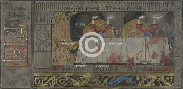 The first Hall, probably 1902-1904. Creator: Gerhard Munthe.