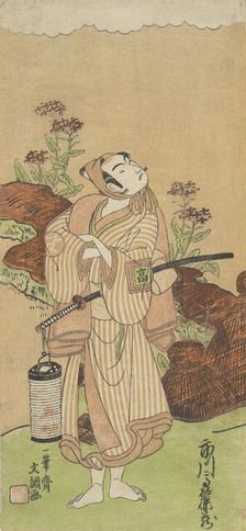 The First Ichikawa Komazo (who in 1772 became the fourth Matsumoto Koshiro) in the Role of..., 1770. Creator: Ippitsusai Buncho
