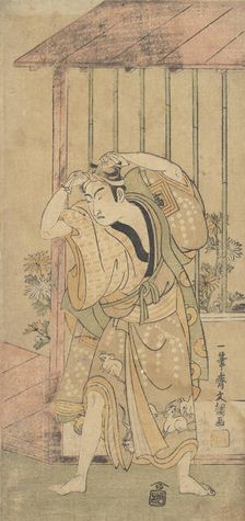The First Ichikawa Komazo as a Man Standing beside a Building, 1770 or 1771. Creator: Ippitsusai Buncho