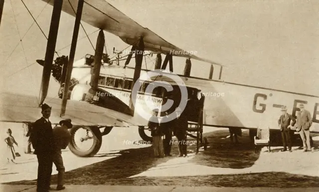 The first Indian Air Mail arrives at Croydon Airport, south London, 1929, (1935). Creator: Unknown.