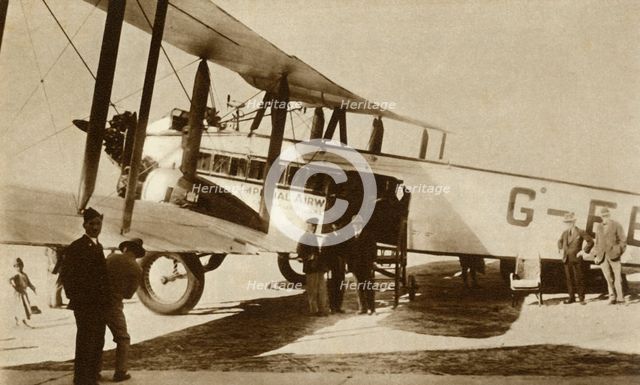 The first Indian Air Mail arrives at Croydon Airport, south London, 1929, (1935). Creator: Unknown.