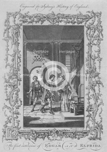 'The first interview of Edgar and Elfrida', 1773.  Creator: Rennoldson.