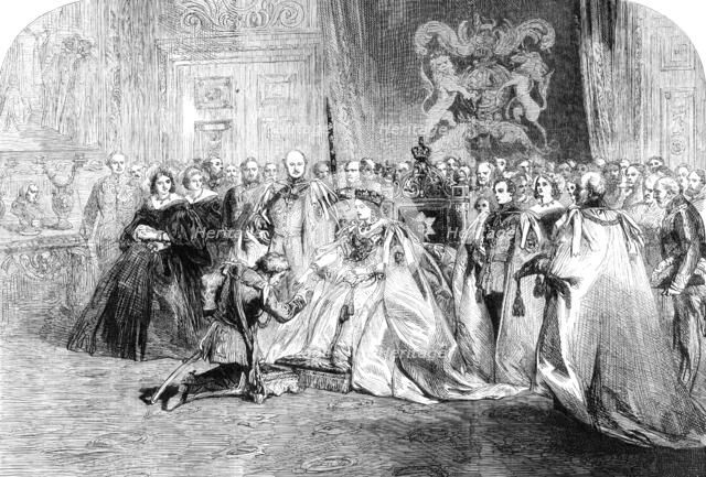 The First Investiture by Her Majesty of the Most Exalted Order of the Star of India..., 1861. Creator: Unknown.