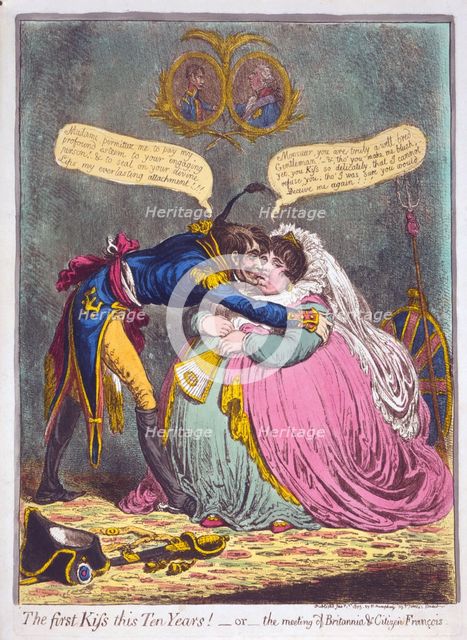 The First Kiss this Ten Years! Or the meeting of Britannia & Citizen Francois,  1803.