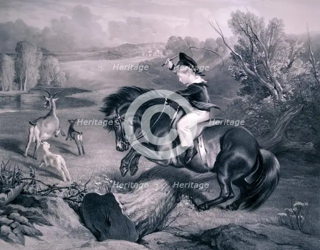 'The First Leap', 1857. Artist: Charles George Lewis