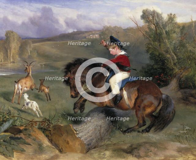 'The First Leap: Lord Alexander Russell on his Pony 'Emerald'', 1829. Artist: Edwin Henry Landseer