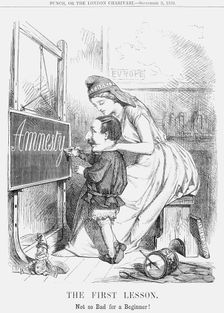 The First Lesson! 1859. Creator: Unknown