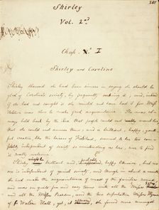 The first page of Volume 2 of the manuscript of "Shirley", c1849. Creator: Charlotte Bronte
