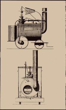 The first passenger-carrying common road locomotive, Camborne, 1801, 1801