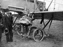 The first parachute drop from an aeroplane in England, 1914 (1934). Artist: Flight Photo
