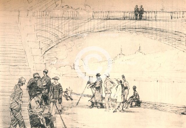 'The first Paris road was her river', c1927, (1927). Artist: Henry Franks Waring.