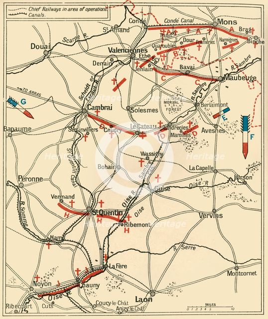 'The First Phase of the Great Retreat...1914', (c1920). Creator: Unknown.