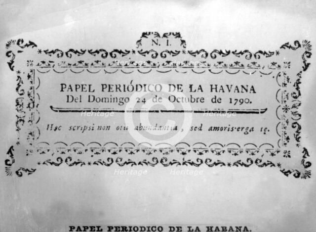 The first printed newspaper, (1790-1804), 1920s. Artist: Unknown