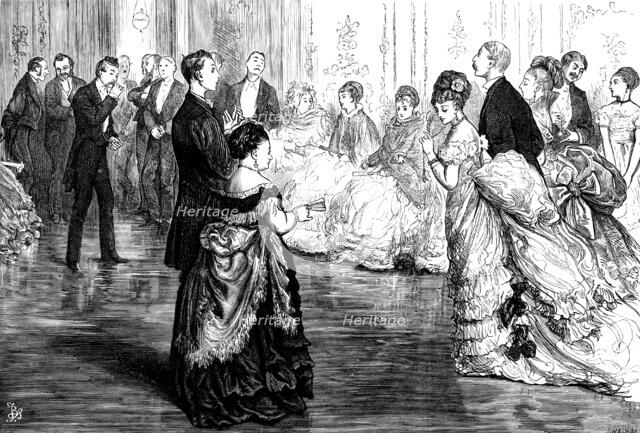 The First Quadrille - drawn by F. Barnard, 1873. Creator: Joseph Swain.