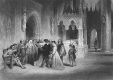 The first reading of the English Bible 1845. Artist: Albert Henry Payne