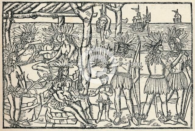 The First Representation of the People of the New World, (1505), 1912. Artist: Johann Froschauer