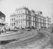 The first stage of the Treasury Building at the corner of Queen and William Sts., North Quay, 1904. Creator: Robert Augustus Henry L'Estrange