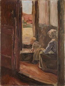 The first step (Mother and Child, small sketch), 1890. Creator: Max Liebermann