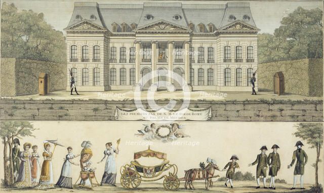 'The First Steps of the King of Rome at the Chateau of Meudon', 19th century. Artist: Anon