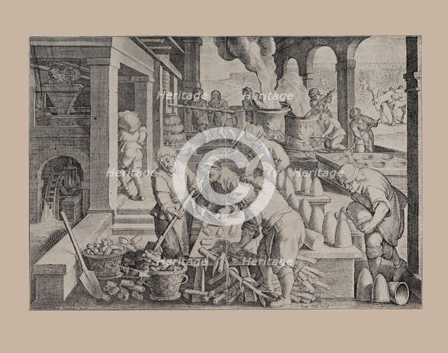 The first sugar refinery in Antwerp, Early 17th century. Creator: Galle, Theodor (1571-1633).