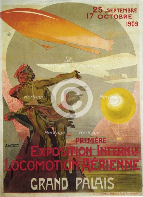 The first Salon de la locomotion aérienne, 1909. Artist: Montaut, Ernest (1879-1909)