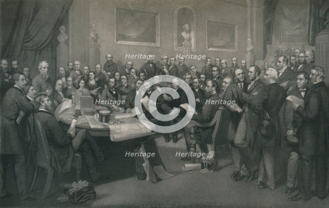 'The First School Board of London', c1873, (1917). Artist: John Whitehead Walton.
