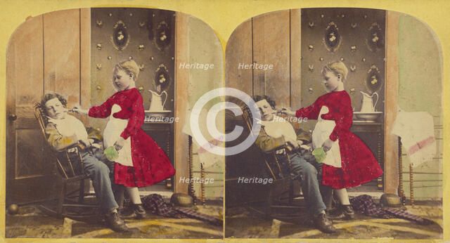 The first shave., about 1875. Creator: F. G. Weller.