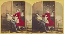 The first shave., about 1875. Creator: F. G. Weller