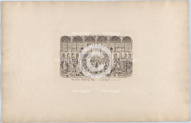 The First Shilling Day-Going In, 1851., 1851. Creator: George Cruikshank.