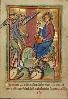 The First Temptation, about 1190-1200; text added about 1480-1490. Creator: Unknown