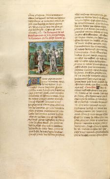 The First Temptation of Christ; Miroir Historial, about 1475. Creator: Unknown