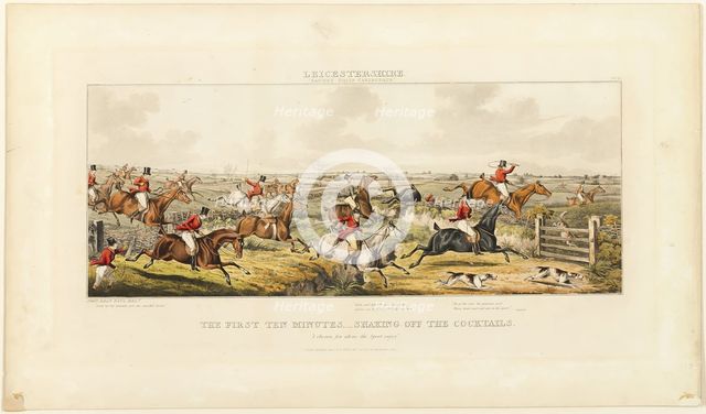 The First Ten Minutes, plate two from The Leicestershire Hunt, published 1825. Creator: John Dean Paul.