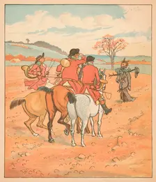 ...the first thing they did find, Was a tatter't boggart, in a field... 1880. Creator: Randolph Caldecott