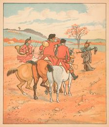 ...the first thing they did find, Was a tatter't boggart, in a field... 1880. Creator: Randolph Caldecott