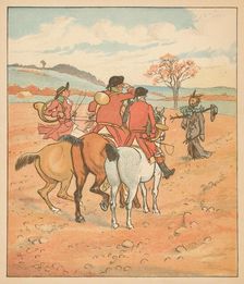 ...the first thing they did find, Was a tatter't boggart, in a field... 1880. Creator: Randolph Caldecott