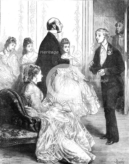 The First to Come, drawn by F. Barnard, 1872. Creators: Frederick Barnard, Joseph Swain.