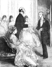 The First to Come, drawn by F. Barnard, 1872. Creators: Frederick Barnard, Joseph Swain