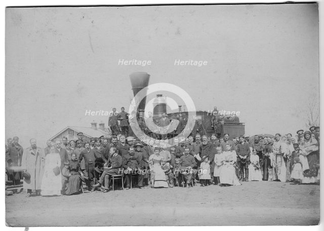 The first train in Irkutsk, 1898. Creator: AS Lavrentev.