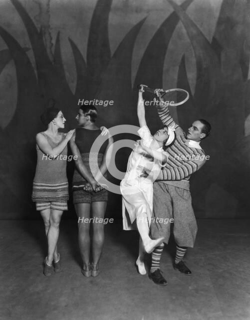 The first UK performance of Le Train Bleu at the London Coliseum Theatre, 1924. Creator: Sasha, (Alexander Stewart) (1892-1953).